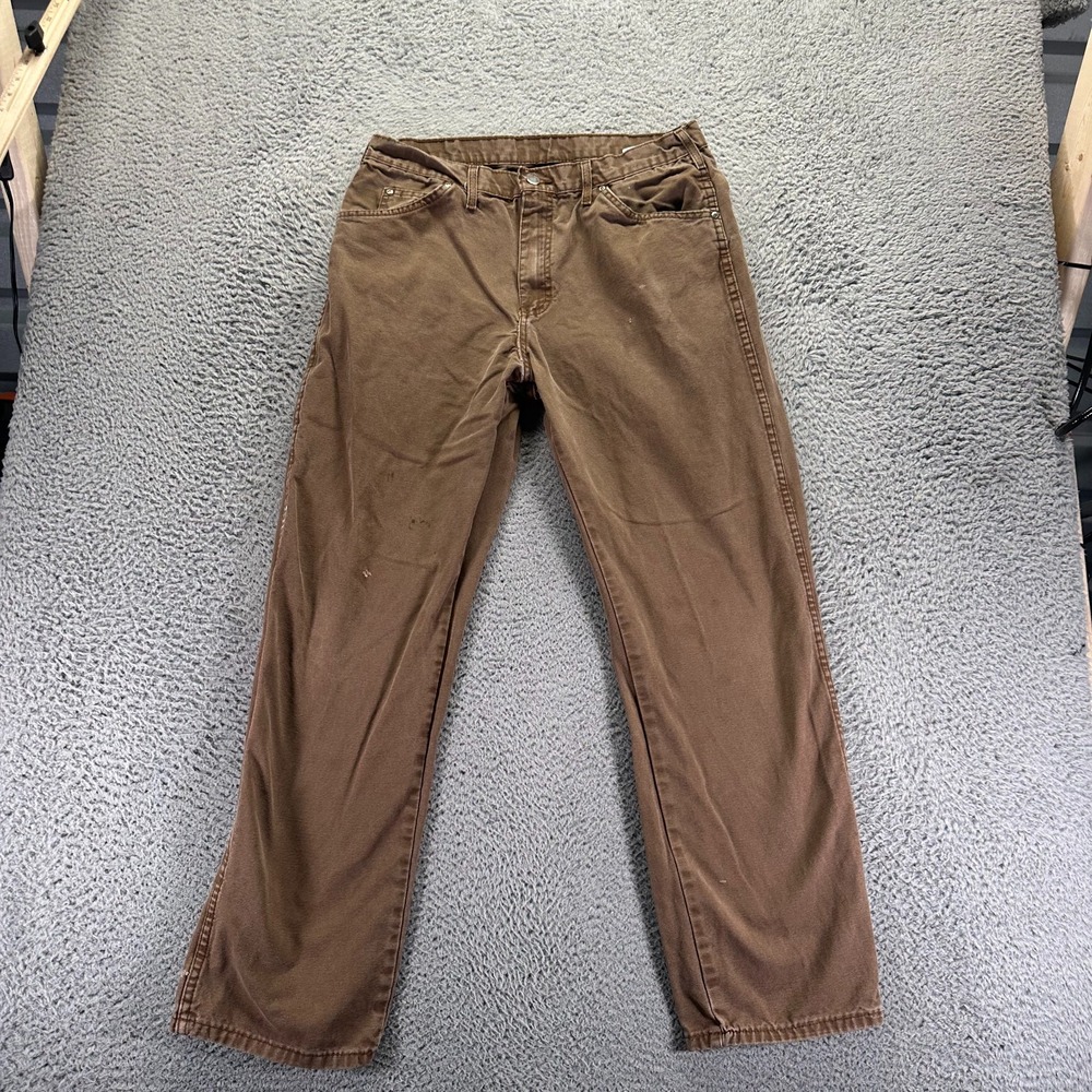 Dickies Pant Mens 34x32 Brown Cotton Carpenter‎ Straight Leg Workwear Utility